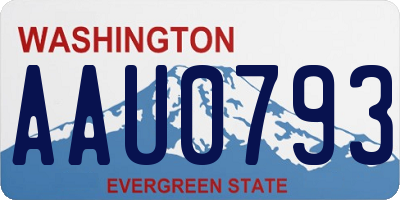 WA license plate AAU0793