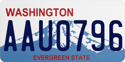 WA license plate AAU0796