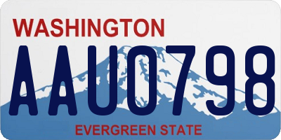 WA license plate AAU0798