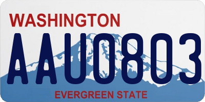 WA license plate AAU0803