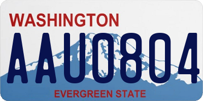 WA license plate AAU0804