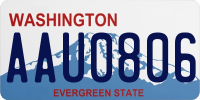 WA license plate AAU0806