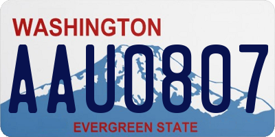 WA license plate AAU0807