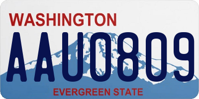 WA license plate AAU0809