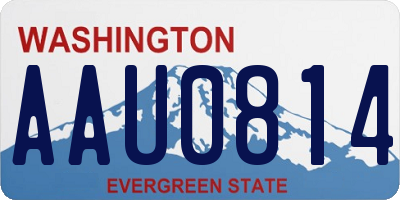 WA license plate AAU0814