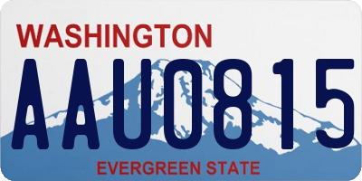 WA license plate AAU0815