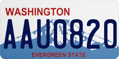 WA license plate AAU0820