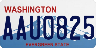 WA license plate AAU0825