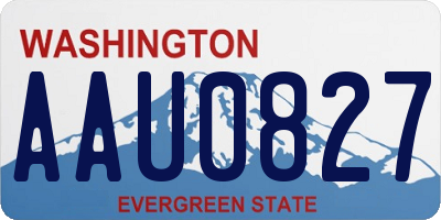 WA license plate AAU0827
