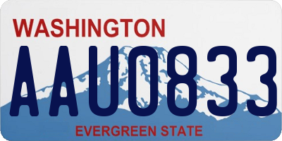 WA license plate AAU0833
