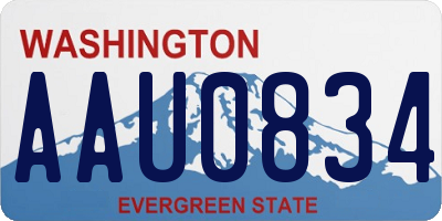 WA license plate AAU0834