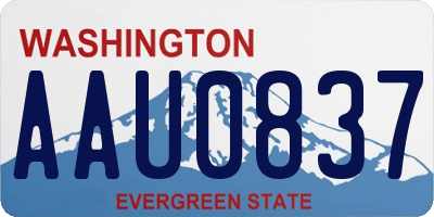 WA license plate AAU0837