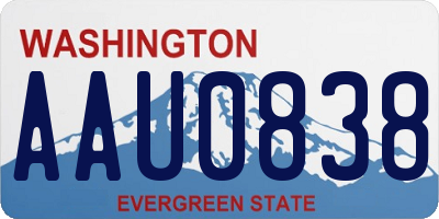 WA license plate AAU0838