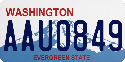 WA license plate AAU0849