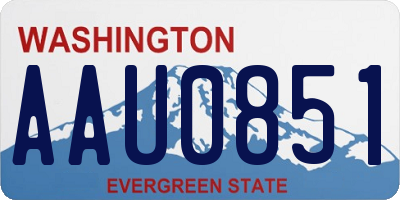 WA license plate AAU0851