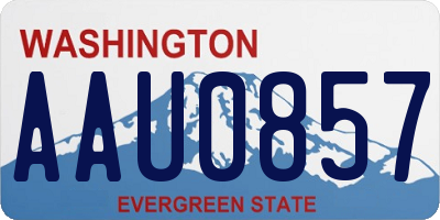 WA license plate AAU0857