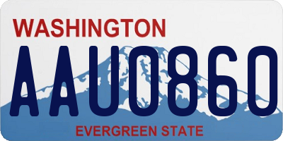 WA license plate AAU0860