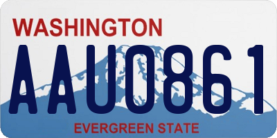 WA license plate AAU0861