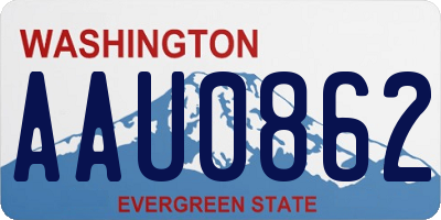WA license plate AAU0862