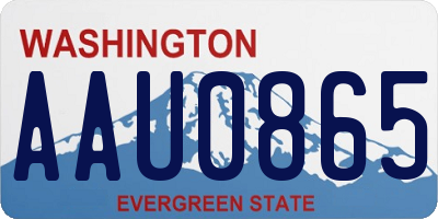 WA license plate AAU0865
