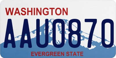 WA license plate AAU0870