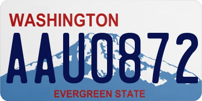 WA license plate AAU0872