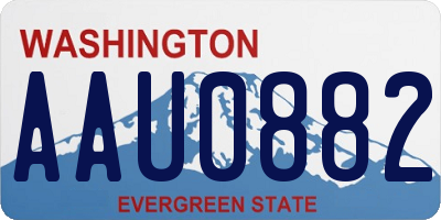 WA license plate AAU0882