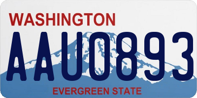 WA license plate AAU0893
