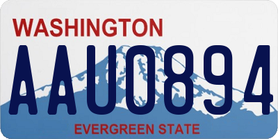WA license plate AAU0894
