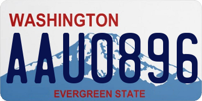 WA license plate AAU0896