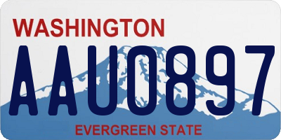 WA license plate AAU0897