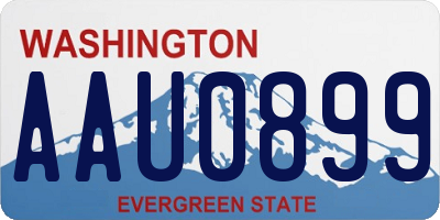 WA license plate AAU0899