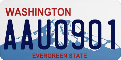 WA license plate AAU0901