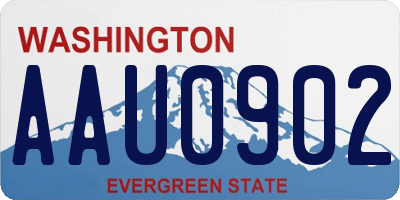 WA license plate AAU0902