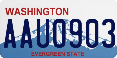 WA license plate AAU0903