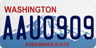 WA license plate AAU0909