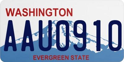 WA license plate AAU0910
