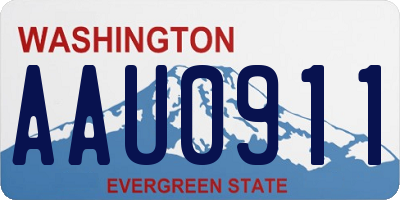 WA license plate AAU0911