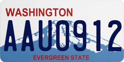 WA license plate AAU0912
