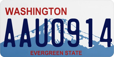 WA license plate AAU0914