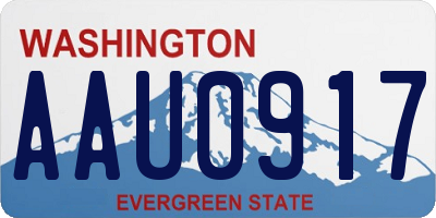 WA license plate AAU0917