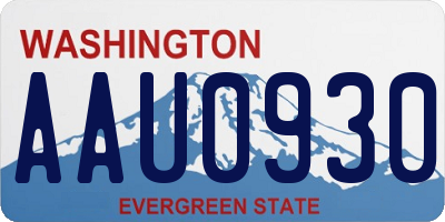 WA license plate AAU0930