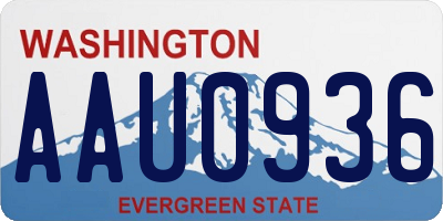 WA license plate AAU0936