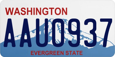 WA license plate AAU0937