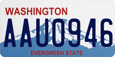 WA license plate AAU0946