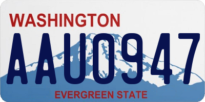 WA license plate AAU0947