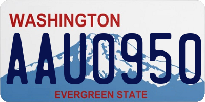 WA license plate AAU0950