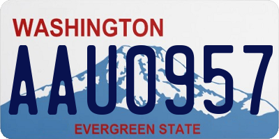 WA license plate AAU0957