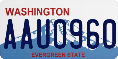 WA license plate AAU0960