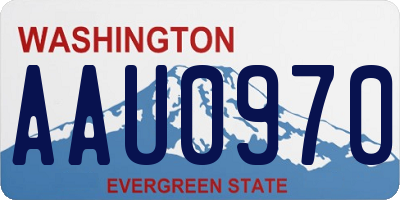 WA license plate AAU0970